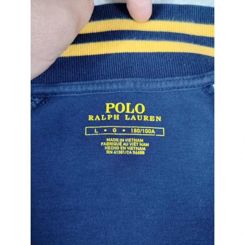 Polo Ralph Lauren Track Jacket Mens Large Blue Colorblock P67 Varsity Full Zip